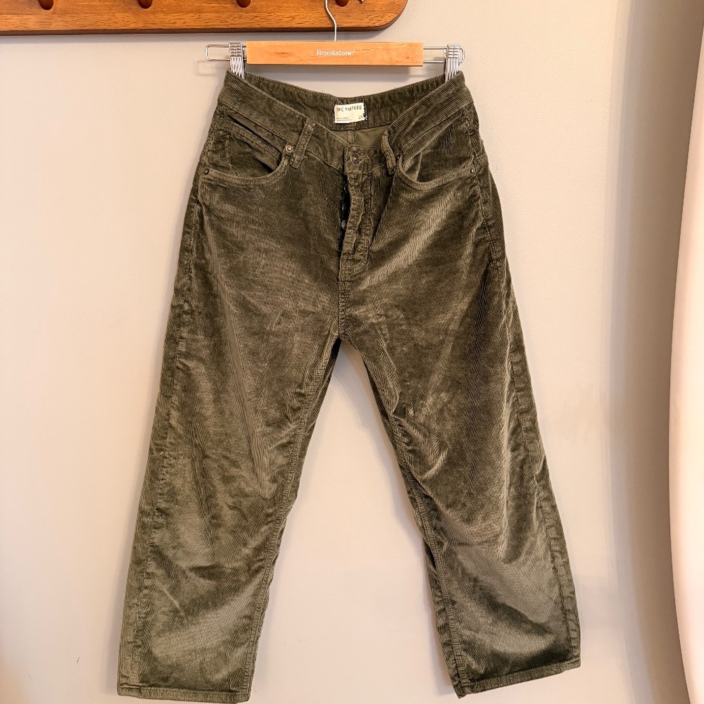 Free people green corduroy barrel